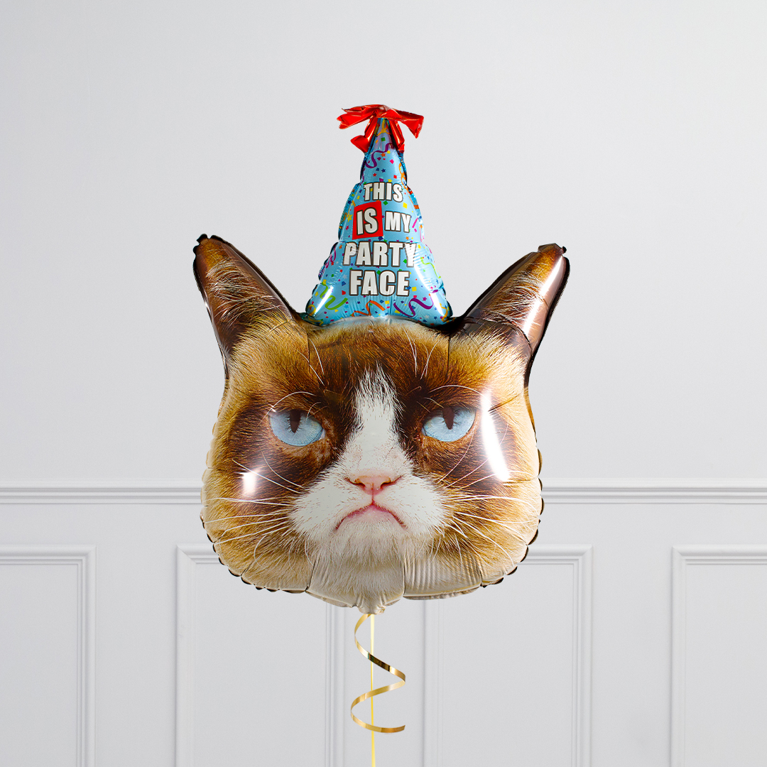 Cute Grumpy Cat Inflated Crazy Balloon Bunch | Bubblegum Balloons, image size:1080x1080